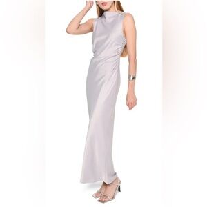 Wayf X Jourdan Sloane Bella Silver Satin Dress Size XSmall